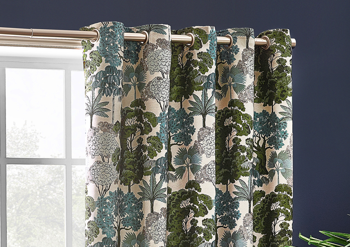 Woodlands Eyelet, Green - Ready Made Curtains - Image 9